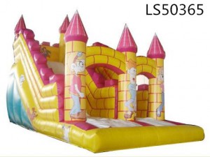 Amusement park playground inflatable bouncer castle inflatable castle with slide for sale LS50365