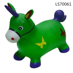 Factory hot sale eco-friendly PVC inflatable jumping bouncing horse animal toys for kids ride promotion LS70061