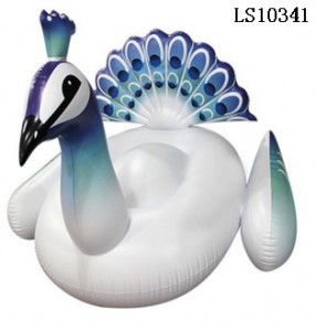 Giant Inflatable Peacock pool float with white body LS10341