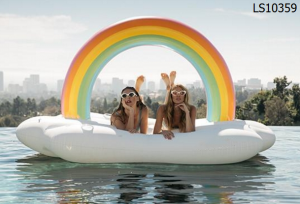 Top-sell fun pvc inflatable rainbow cloud float LS10359