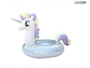 Inflatable unicorn pool float with glitter LS10389