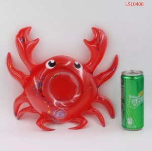 Inflatable crab drink holder with glitters LS10406