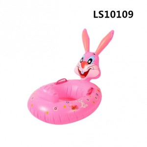 Inflatable Cute Pink Rabbit Swimming Ring Baby Seat LS10109