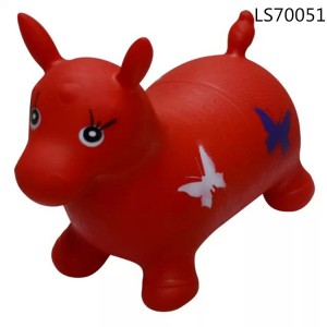 2016 factory stock jumping bouncing horse inflatable pvc animals kids play toys for promotion or sale LS70051