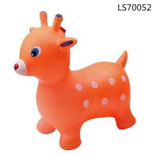 2016 factory stock jumping bouncing deer inflatable pvc animals kids play toys for promotion or sale LS70052