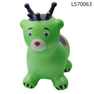 Factory wholesale eco-friendly PVC cute inflatable jumping bouncing animal kids toys for promotion LS70063