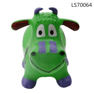 PVC inflatable jumping bouncing cow animal kids toys in factory stock for promotion LS70064