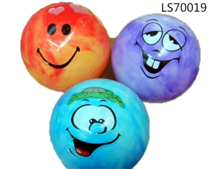 2016 most popular bouncy inflatable vinyl beach ball with smile face in mixed color LS70019