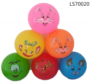 High quality factory wholesale colorful sports inflatable vinyl ball with rabbit smile face LS70020