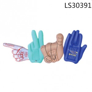 Colorful cheap customized inflatable pvc hands palm kids toys for promotion LS30391