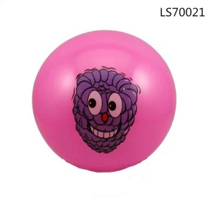 High quality colorful bouncy inflatable vinyl pink  beach ball with smile face LS70021