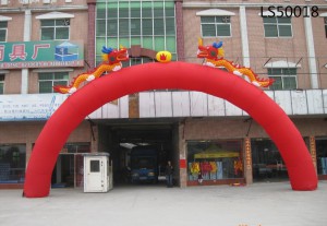 Two Dragons Playing A Ball Inflatable Arch for Opening  LS50018