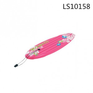 High quality cheapest comfortable pvc inflatable pink beach air mattress with string rope LS10158