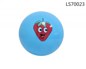 Advertising high quality inflatable vinyl blue ball with strawberry smile face LS70023