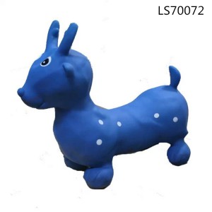 Factory wholesale lovely PVC inflatable jumping bouncing hopping animal kids ride toys for sale LS70072