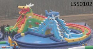 Creative Double Dragon Inflatable Slide Made in China LS50102