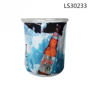 Custom PVC inflatable wholesale printed bottle cup ice cooler model for advertising promotional gifts LS30233