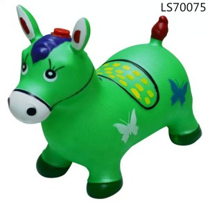 Factory wholesale lovely PVC inflatable jumping bouncing animal kids ride toys for sale LS70075