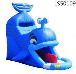 Funny Dolphin Inflatable Slide for Kids LS50109