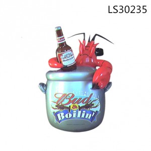 Custom PVC inflatable high quality printed bottle cup ice bucket cooler for advertising promotional gifts LS30235