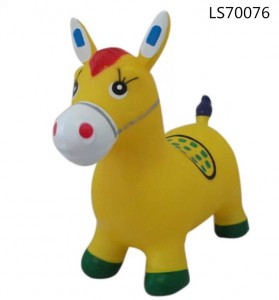 Factory stock lovely PVC inflatable jumping bouncing horse animal kids toys for sale LS70076