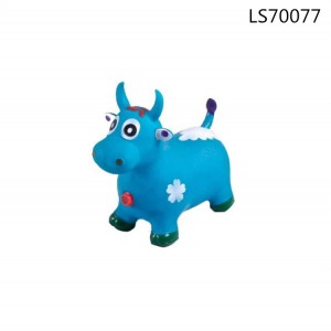 Factory stock PVC inflatable jumping bouncing cow animal kids toys for sale LS70077