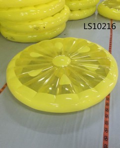 Popular design pvc inflatable fruit lemon slice water pool float for kids and adults LS10216