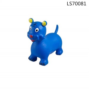 Factory stock cute PVC inflatable jumping bouncing cat animal kids toys for promotion LS70081