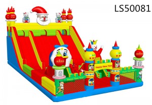 Christmas Party Happy Inflatable Slide LS50081