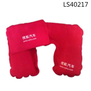 Promotional  Inflatable Pillow with Pouch Red Color Design LS40217