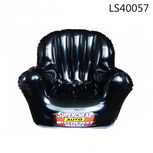 Inflatable Black design pvsc sofa with custom logo printing LS40057