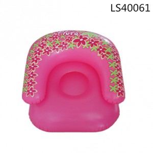 Inflatable pvc sofa with flowers printing for child LS40061