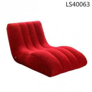 Inflatable single size flocked sofa for travel LS40063