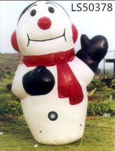 Giant Inflatable Cartoon Design White Snowman For Christmas Decorations LS50378