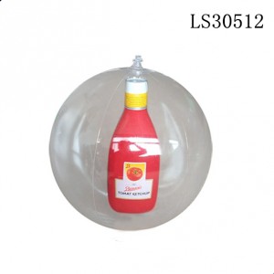 PVC clear beach ball with bottle inside for promotion LS30512