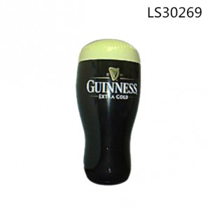 Printed custom pvc advertising inflatable black bottle cup model for promotion LS30269