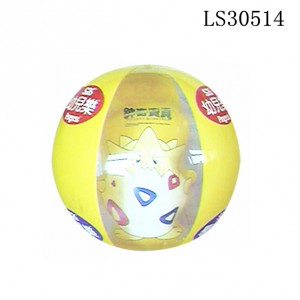 6P Free Print Logo PVC Inflatable toy Ball Advertising Beach Ball LS30514