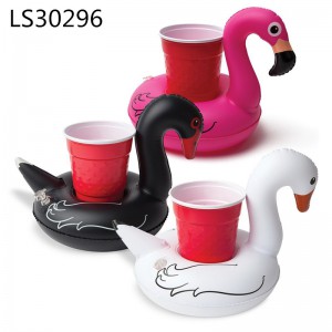 Inflatable flamingo/black,white swan design cup holder LS30296