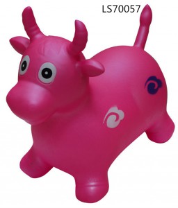 Factory stock hot sale jumping bouncing cow animals inflatable pvc kids play toys for promotion or sale LS70057