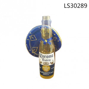 Hot sale custom made inflatable PVC beer bottle with plate for promotional gifts LS30289