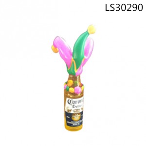 Custom made inflatable PVC colorful champagne beer bottle with long balloon for promotional gifts LS30290