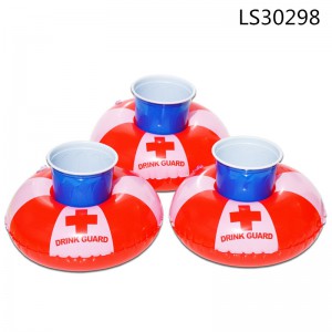 Inflatable new design phthlate free pvc cup holder LS30298