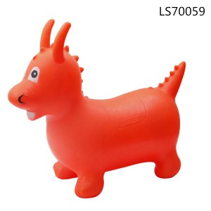 Factory hot sale eco-friendly PVC cute inflatable jumping bouncing animal toys for kids LS70059