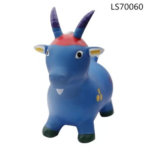 Factory hot sale eco-friendly PVC inflatable jumping bouncing cow animal toys for kids ride LS70060