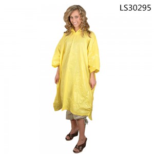 Factory price disposable pe rain poncho raincoat for ladies/mens/kids LS30295