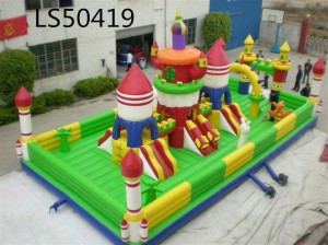 2017 Giant  Inflatable Multi-Slide Happy Bouncer High Quality For Kids&Children with Factory Price for Sale LS50419