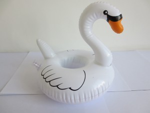 New Summer Promotional Inflatables,Hot Sale White Swan Drinking Holder/Cup Holder/Can Holder With Customer Logo Printed For Promotion LS17135