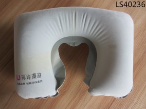 Cheap Inflatable Pillow Customized Logo Flocked Travel Pillow LS40236