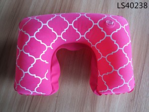 2017 Hot Sale Inflatable Pillow Flocked Travel  Pillow  LS 40238