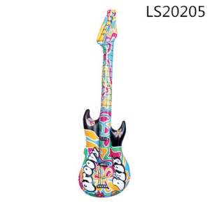 2016 high quality colorful pvc inflatable guitar musical instrument toys for promotion LS20205